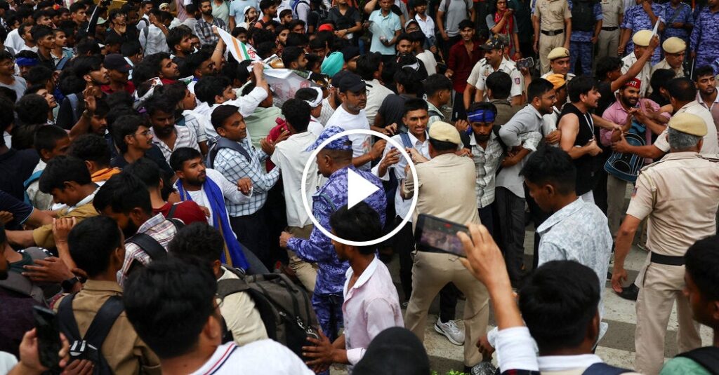 Students March Toward India’s Parliament Over Exam Scandal
