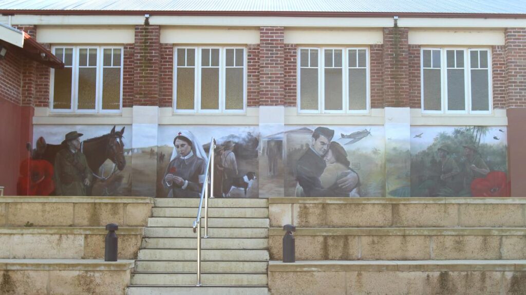 Kojonup Memorial Hall mural honours wartime stories and local sacrifice as town celebrate hall’s centenary