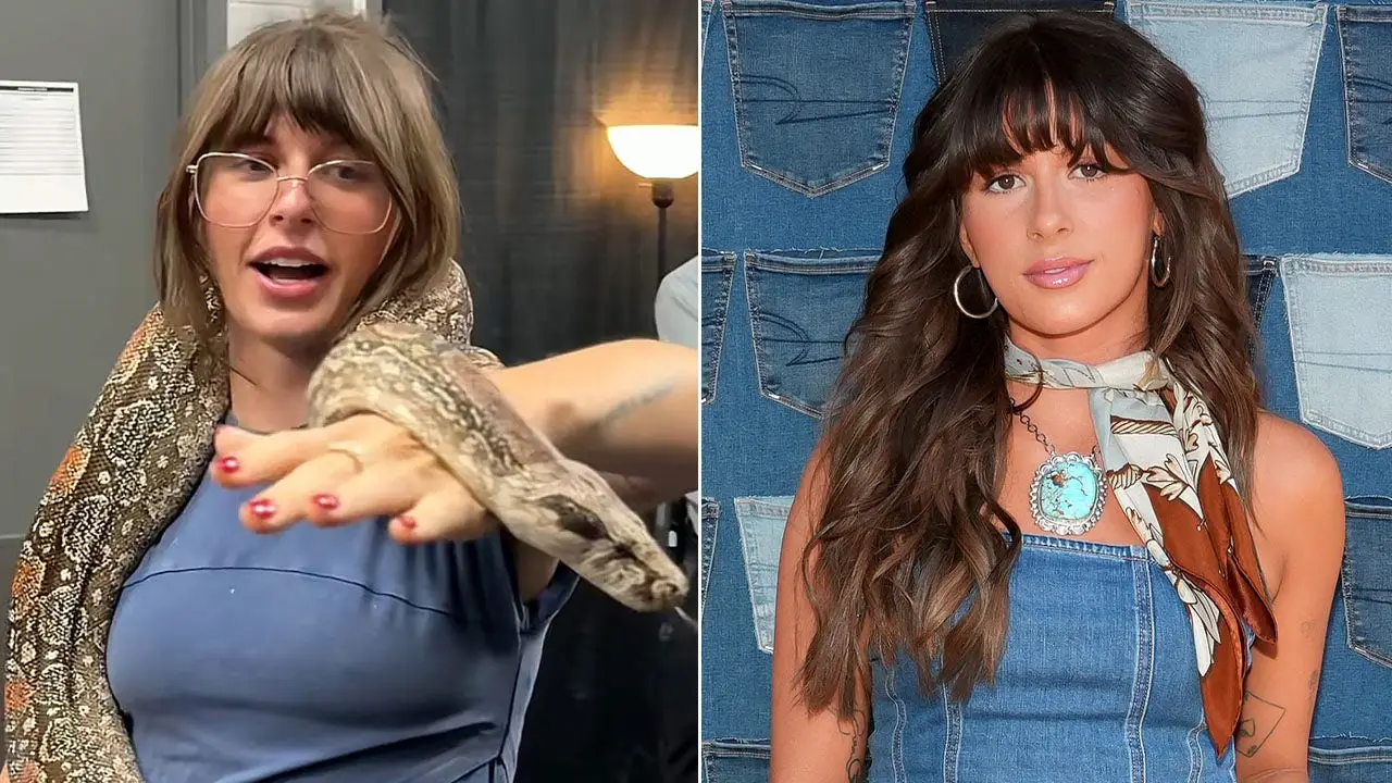 Country star Ella Langley faces fears holding boa constrictor