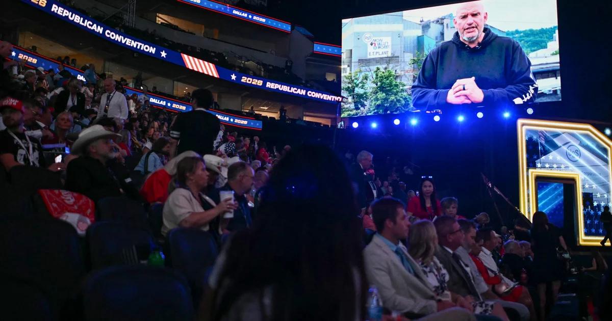 Fetterman appears at RNC midterm convention in surprise video, vows to work with Trump on steel