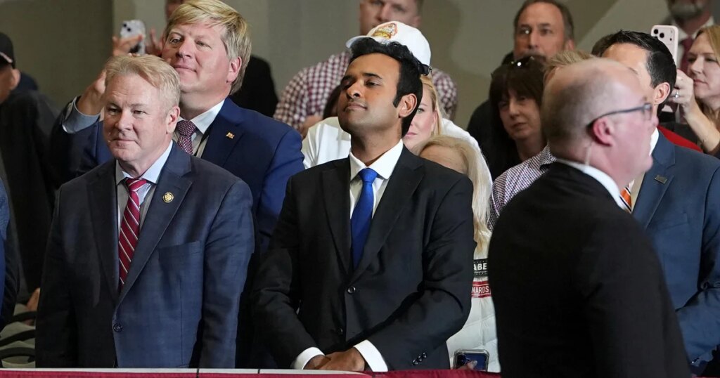 Ramaswamy should drop ad featuring Acton’s mom, GOP governor says, as Vance accuses critics of „whining“