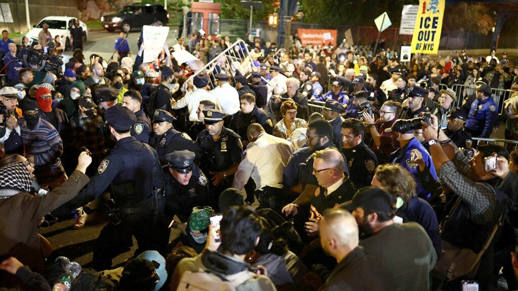 Protesters clash with law enforcement after ICE-involved shooting in the Bronx