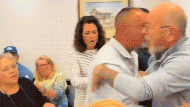 Pemberton Township Mayor Matthew Bianchini restrained at a meeting